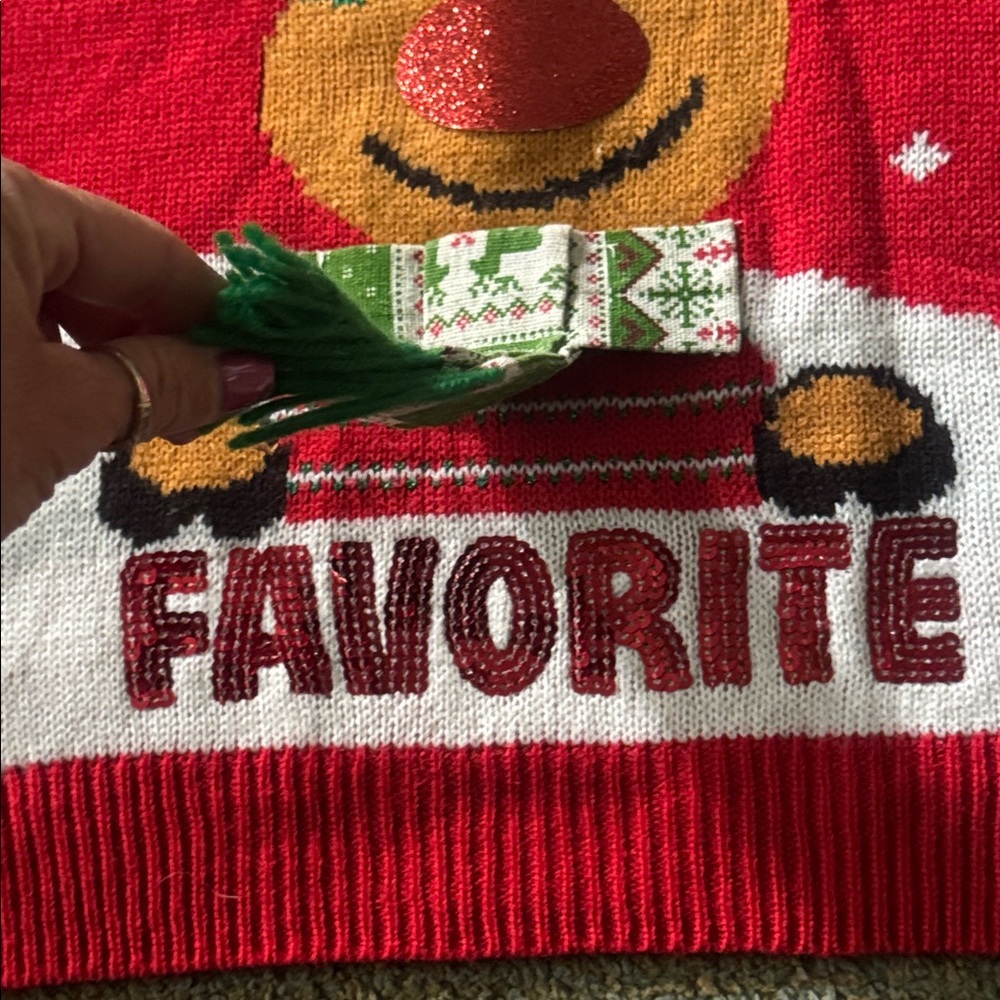 Juniors Ugly Christmas Sweater - Santa’s Favorite - Picture 3 of 6